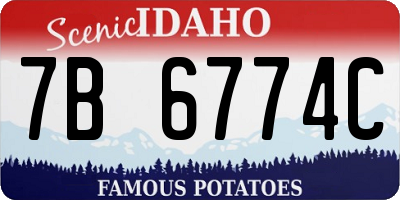 ID license plate 7B6774C