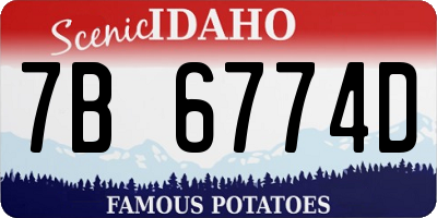 ID license plate 7B6774D
