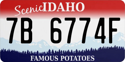 ID license plate 7B6774F