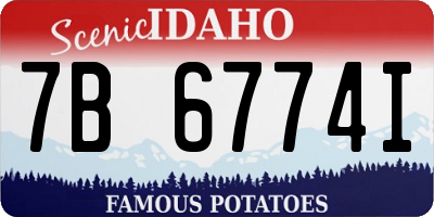ID license plate 7B6774I