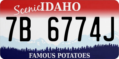 ID license plate 7B6774J