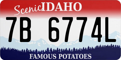 ID license plate 7B6774L