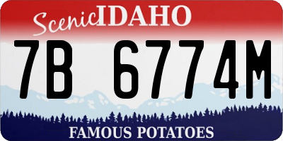 ID license plate 7B6774M