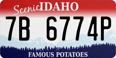ID license plate 7B6774P