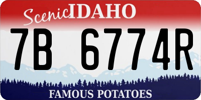 ID license plate 7B6774R