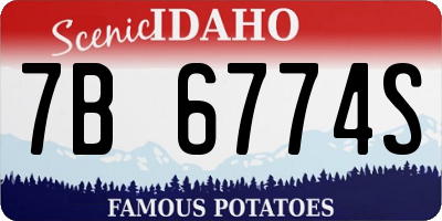 ID license plate 7B6774S