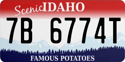 ID license plate 7B6774T
