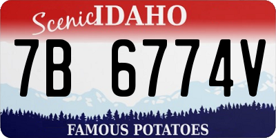 ID license plate 7B6774V