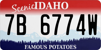 ID license plate 7B6774W