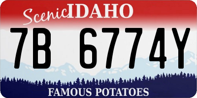 ID license plate 7B6774Y