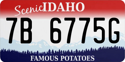 ID license plate 7B6775G