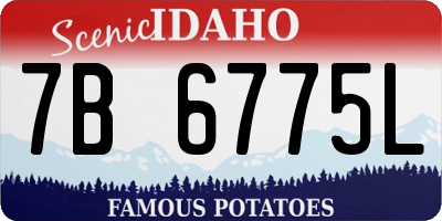 ID license plate 7B6775L