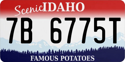 ID license plate 7B6775T