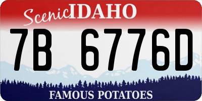 ID license plate 7B6776D