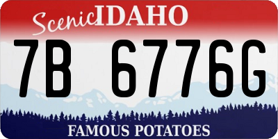 ID license plate 7B6776G
