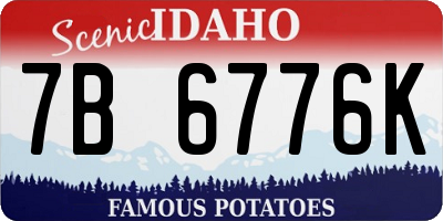 ID license plate 7B6776K