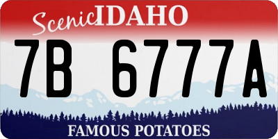 ID license plate 7B6777A