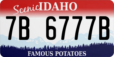 ID license plate 7B6777B