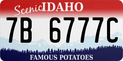 ID license plate 7B6777C