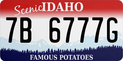 ID license plate 7B6777G