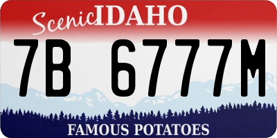 ID license plate 7B6777M