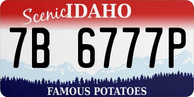 ID license plate 7B6777P