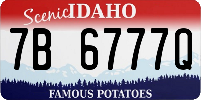 ID license plate 7B6777Q