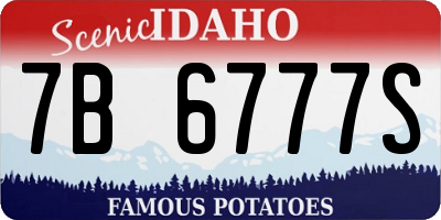 ID license plate 7B6777S
