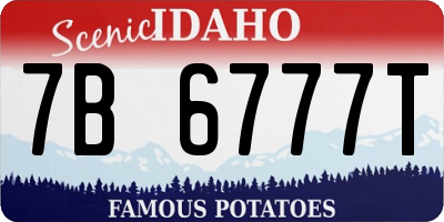 ID license plate 7B6777T