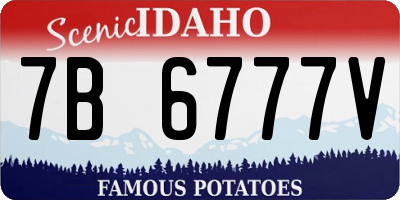 ID license plate 7B6777V