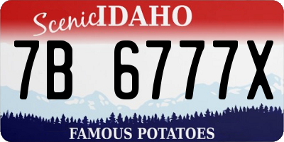 ID license plate 7B6777X