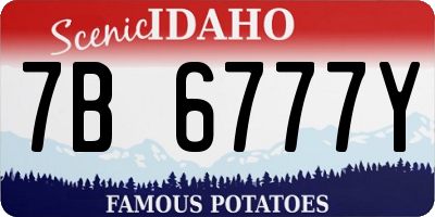 ID license plate 7B6777Y