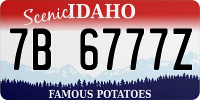 ID license plate 7B6777Z