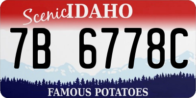 ID license plate 7B6778C