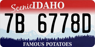 ID license plate 7B6778D