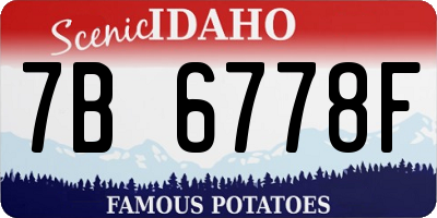 ID license plate 7B6778F