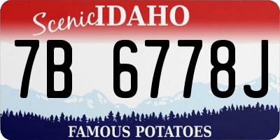 ID license plate 7B6778J