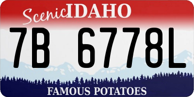 ID license plate 7B6778L