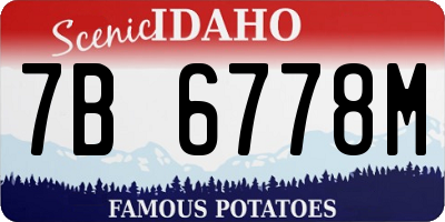 ID license plate 7B6778M
