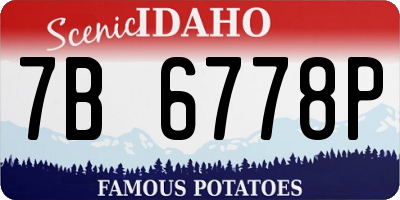 ID license plate 7B6778P