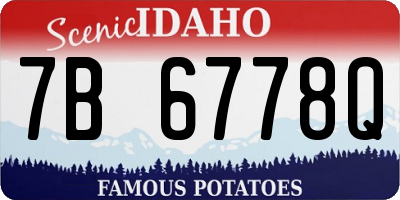 ID license plate 7B6778Q