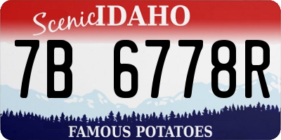 ID license plate 7B6778R