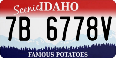 ID license plate 7B6778V