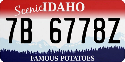 ID license plate 7B6778Z