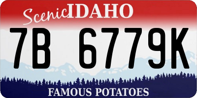 ID license plate 7B6779K