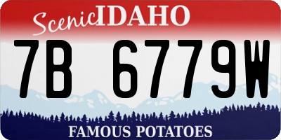 ID license plate 7B6779W