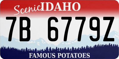 ID license plate 7B6779Z