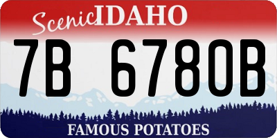 ID license plate 7B6780B