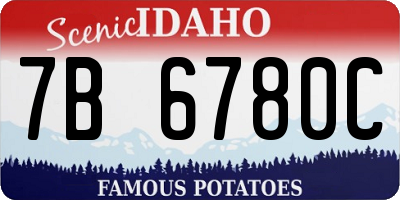 ID license plate 7B6780C
