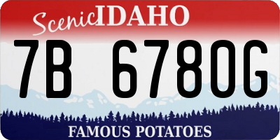 ID license plate 7B6780G